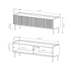 Moderne lavt TV-møbel, beige med 2 klaplåger, 153x50x38, Bitter Mængderabat