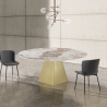 Udtrækkeligt design spisebord marmor effekt 160x160x75 Arvin Onice Valgfri