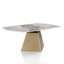 Udtrækkeligt design spisebord marmor effekt 160x160x75 Arvin Onice Egenskaber
