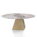 Udtrækkeligt design spisebord marmor effekt 160x160x75 Arvin Onice Mål