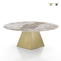Udtrækkeligt design spisebord marmor effekt 160x160x75 Arvin Onice Mængderabat