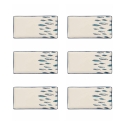 Sæt med 6 rektangulære serveringsfade i keramik 29x15 cm Marechiaro Kampagne