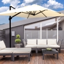 Retraktabelt sidehængslet haveparasol 3x3 i aluminium Antibes På Tilbud