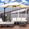 Retraktabelt sidehængslet haveparasol 3x3 i aluminium Antibes På Tilbud