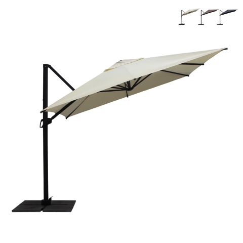 Retraktabelt sidehængslet haveparasol 3x3 i aluminium Antibes Kampagne