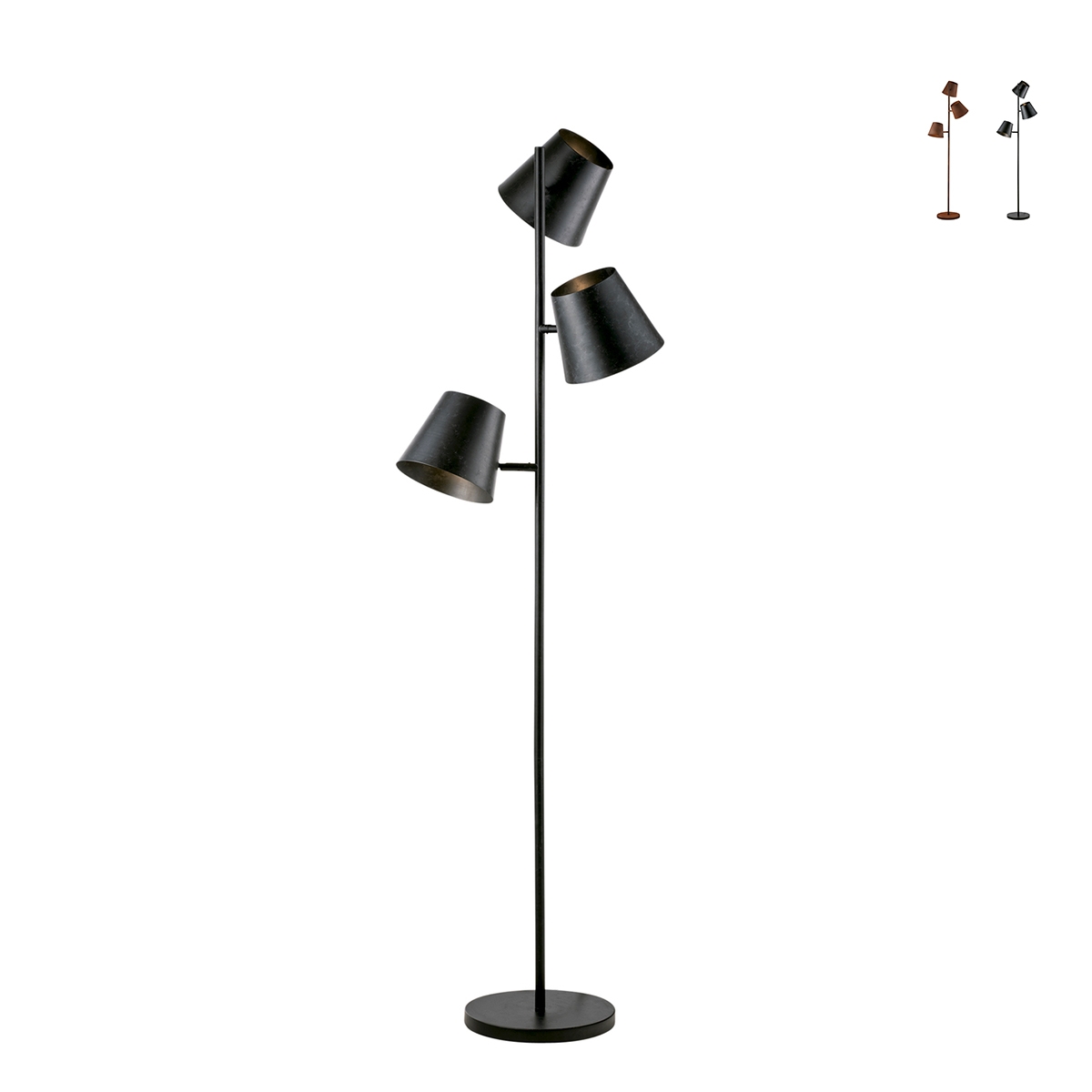 Colt LP3 gulvlampe i metal med tre justerbare lyskilder i industriel stil Kampagne Colt LP3 gulvlampe i metal med tre justerbare lyskilder i industriel stil Kampagne