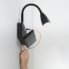 Væglampe i metal med fleksibelt lys og USB-port Gulp På Tilbud