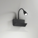 Væglampe i metal med fleksibelt lys og USB-port Gulp Tilbud