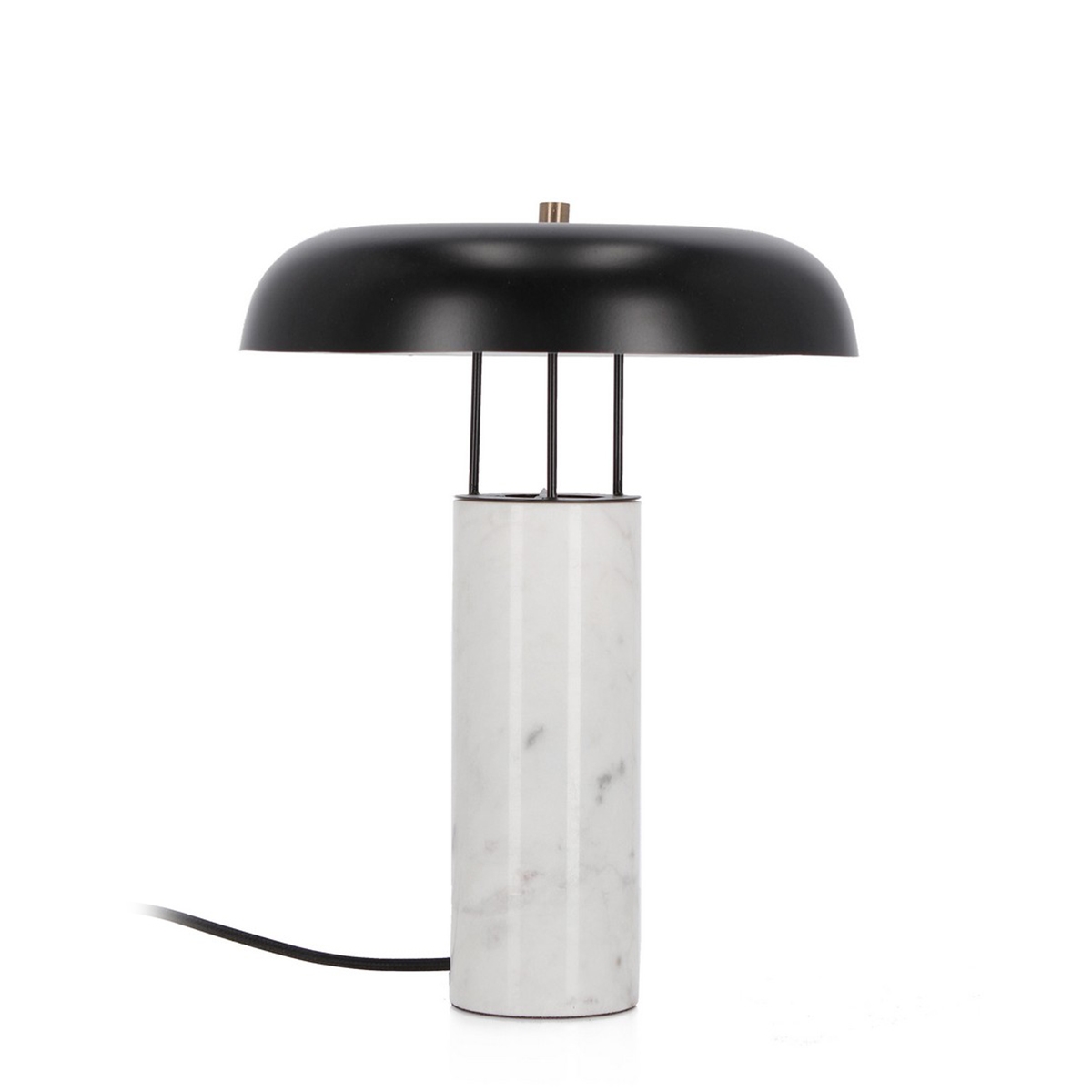 Moderne bordlampe med hvid marmorfod og metalskærm Kaithal Kampagne