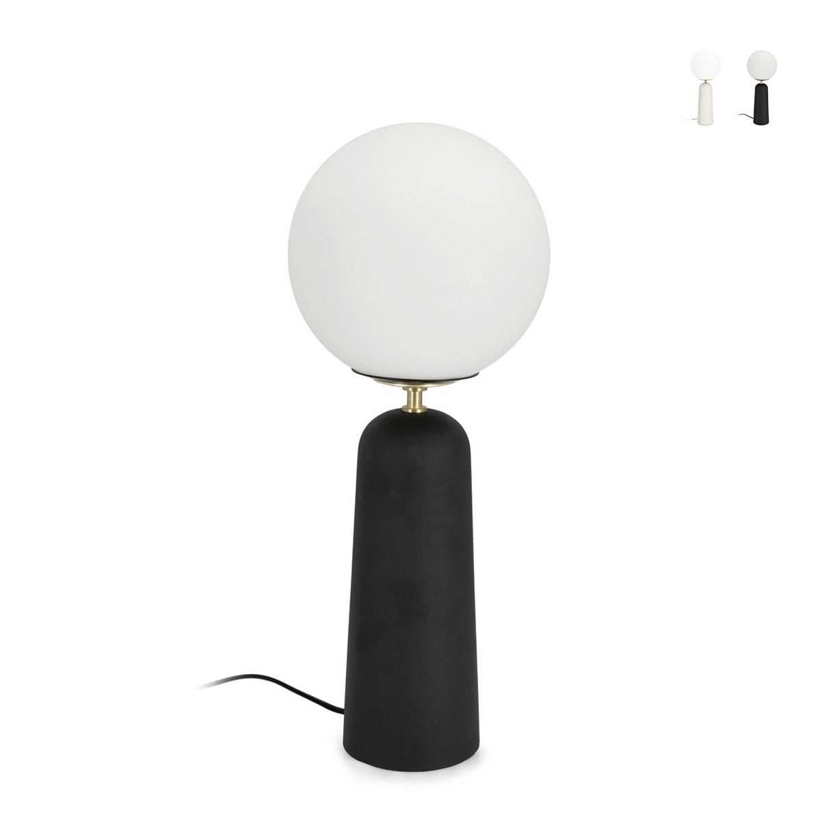 Moderne bordlampe med rund matteret glasskærm Delphine Mængderabat Moderne bordlampe med rund matteret glasskærm Delphine Mængderabat