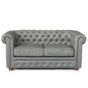 Chesterfield 2 personer design sofa imiteret læder armlæn mange farver 