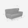 2-personers designsofa i fløjlsstof med capitonné-stil Vaaru Mål