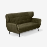 2-personers designsofa i fløjlsstof med capitonné-stil Vaaru Tilbud