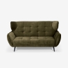 2-personers designsofa i fløjlsstof med capitonné-stil Vaaru På Tilbud