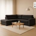 3-personers sovesofa i stof med venstrevendt chaiselong med opbevaring Tivra Kampagne