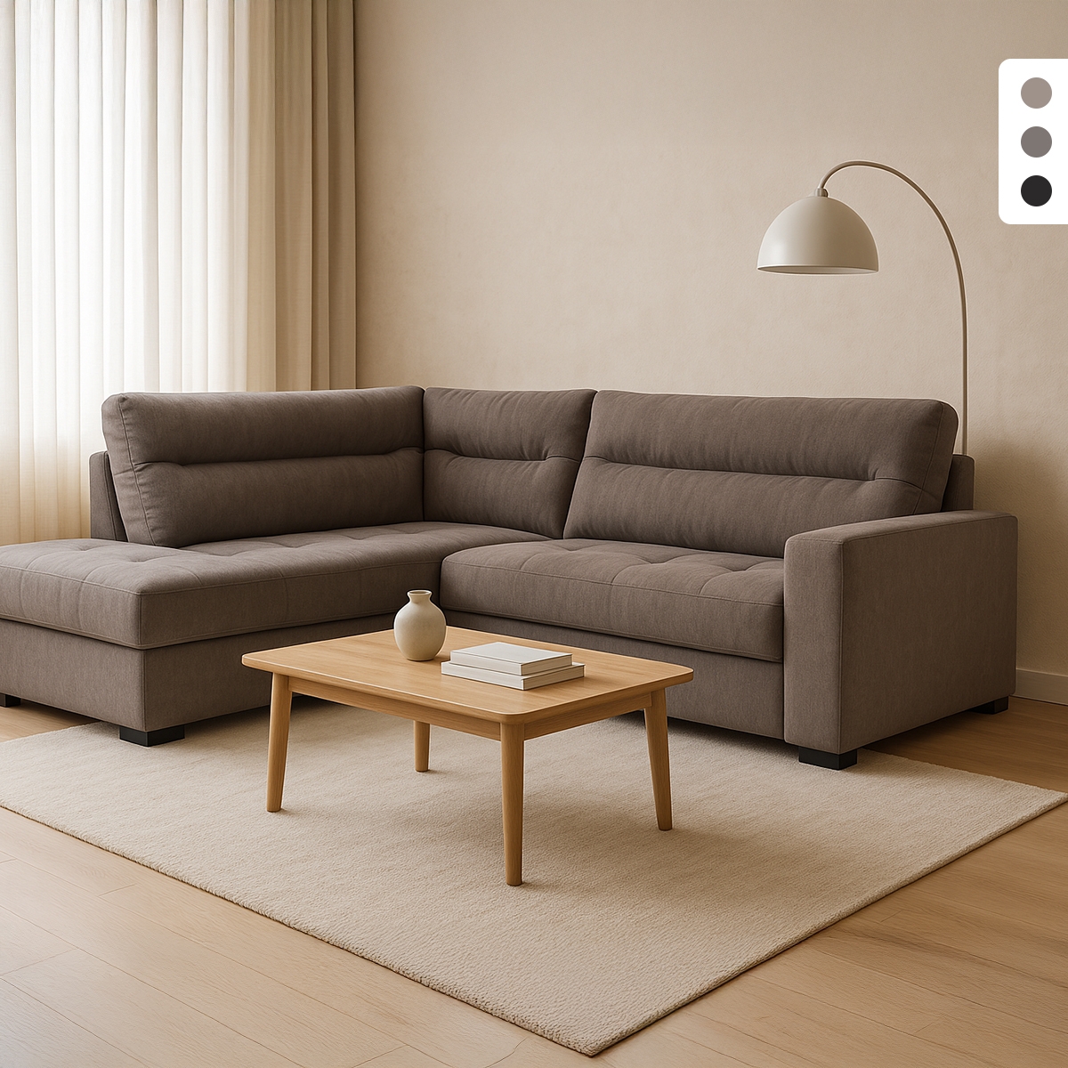 3-personers sovesofa i stof med venstrevendt chaiselong med opbevaring Tivra Mængderabat 3-personers sovesofa i stof med venstrevendt chaiselong med opbevaring Tivra Mængderabat