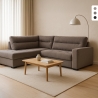 3-personers sovesofa i stof med venstrevendt chaiselong med opbevaring Tivra Mængderabat