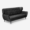 Moderne 3-personers sofa i velour med capitonné-stil Buran Tilbud