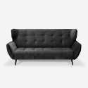 Moderne 3-personers sofa i velour med capitonné-stil Buran På Tilbud