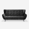 Moderne 3-personers sofa i velour med capitonné-stil Buran På Tilbud