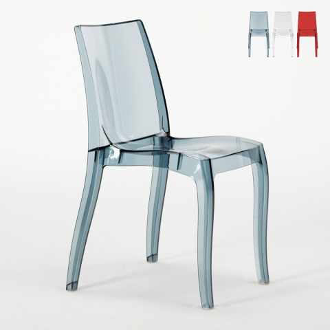 Cristal Light Grand Soleil stabelbar gennemsigtig spisebord stol plast Kampagne