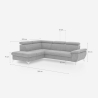 Moderne sovesofa med chaiselong, opbevaring til venstre, Vera - 3-personers 