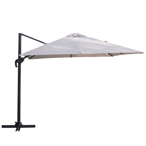 Drejbart deluxe haveparasol 3x3 m i aluminium med sidepost Kampagne