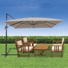 Drejbart deluxe haveparasol 3x3 m i aluminium med sidepost På Tilbud