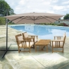 Deluxe roterbar parasol med sidearm 3x4 til haven På Tilbud