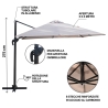 Deluxe roterbar parasol med sidearm 3x4 til haven Udvalg