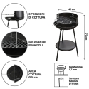 Kulgrill med justerbar rund grillrist Ø 38 cm Grato Model