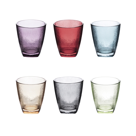 Sæt med 6 farverige vandglas 330 ml i glas Color Kampagne