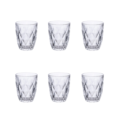 Sæt med 6 vandglas 340 ml i klart glas Celine Kampagne