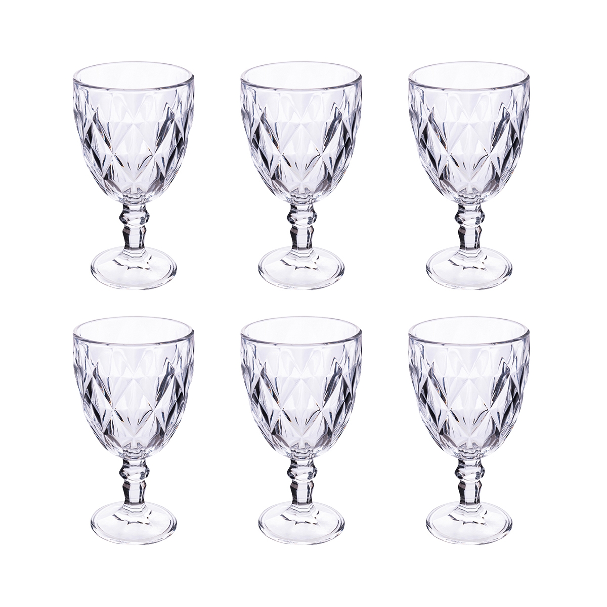 Sæt med 6 Elizabeth glas 340 ml i klart glas Kampagne