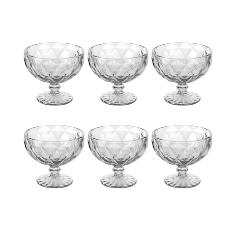 Sæt med 6 isglas 400ml i klart glas Elizabeth Kampagne