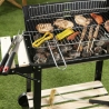 Kulgrill med hjul og justerbar rist 48x28cm Noxor På Tilbud