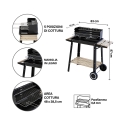 Kulgrill med hjul og justerbar rist 48x28cm Noxor Udvalg