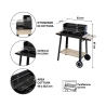 Kulgrill med hjul og justerbar rist 48x28cm Noxor Udvalg