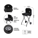Kulgrill med hjul og låg 49x83x47cm Toska Model