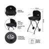 Kulgrill med hjul og låg 49x83x47cm Toska Model