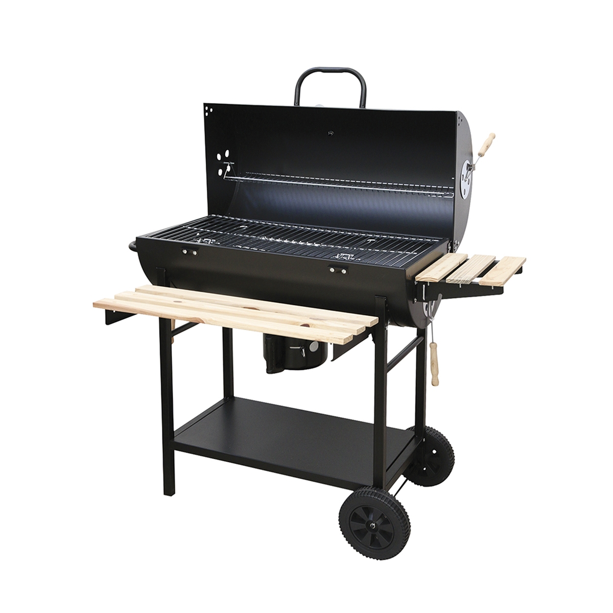 Kulgrill med låg, hjul og 2 træhylder Matambre Kampagne