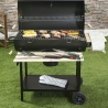 Kulgrill med låg, hjul og 2 træhylder Matambre Tilbud