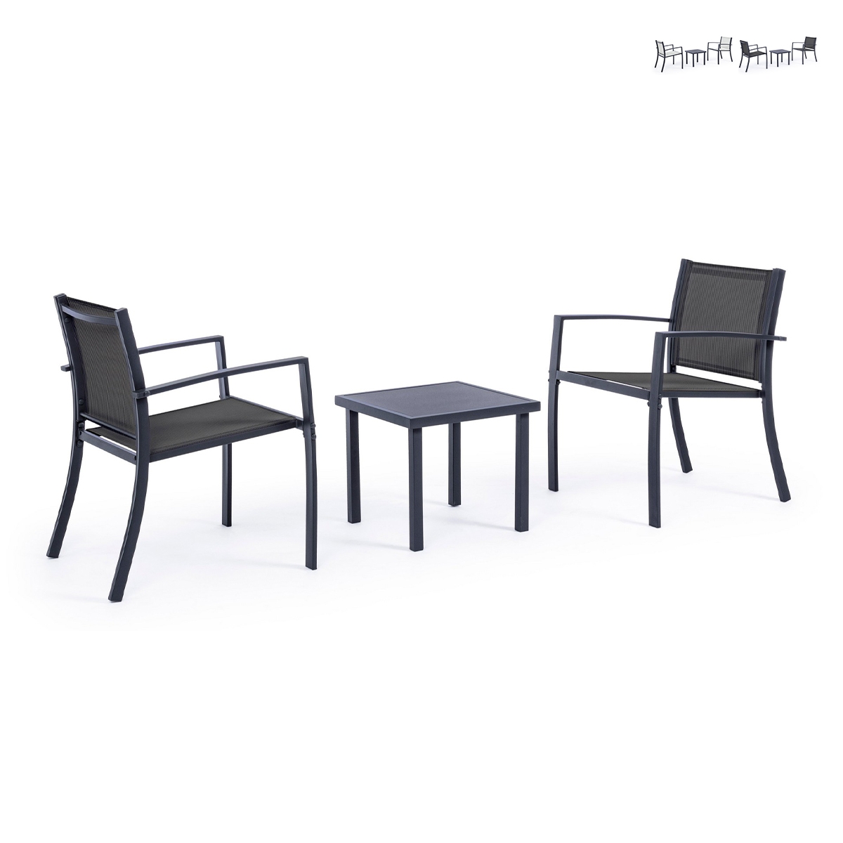 Havesæt med 2 moderne stole og bord 45x45 cm Bizzotto Auri Kampagne