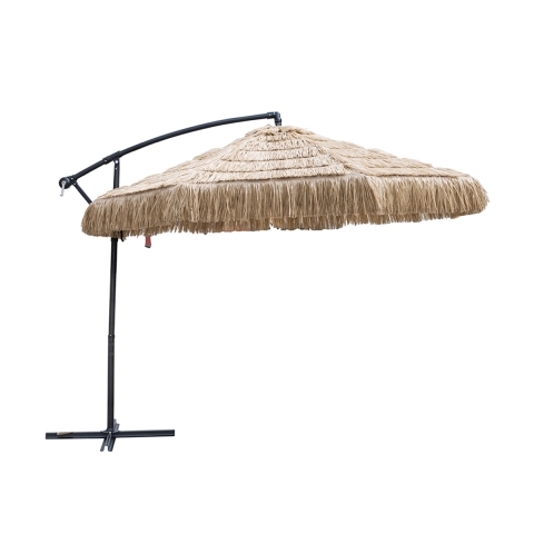 Hængende haveparasol 3m raffia-effekt Kiso Plus Kampagne