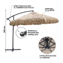 Hængende haveparasol 3m raffia-effekt Kiso Plus Valgfri