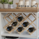 Sammenklappeligt flaskestativ i fyrretræ 53x17x38 Vintor På Tilbud