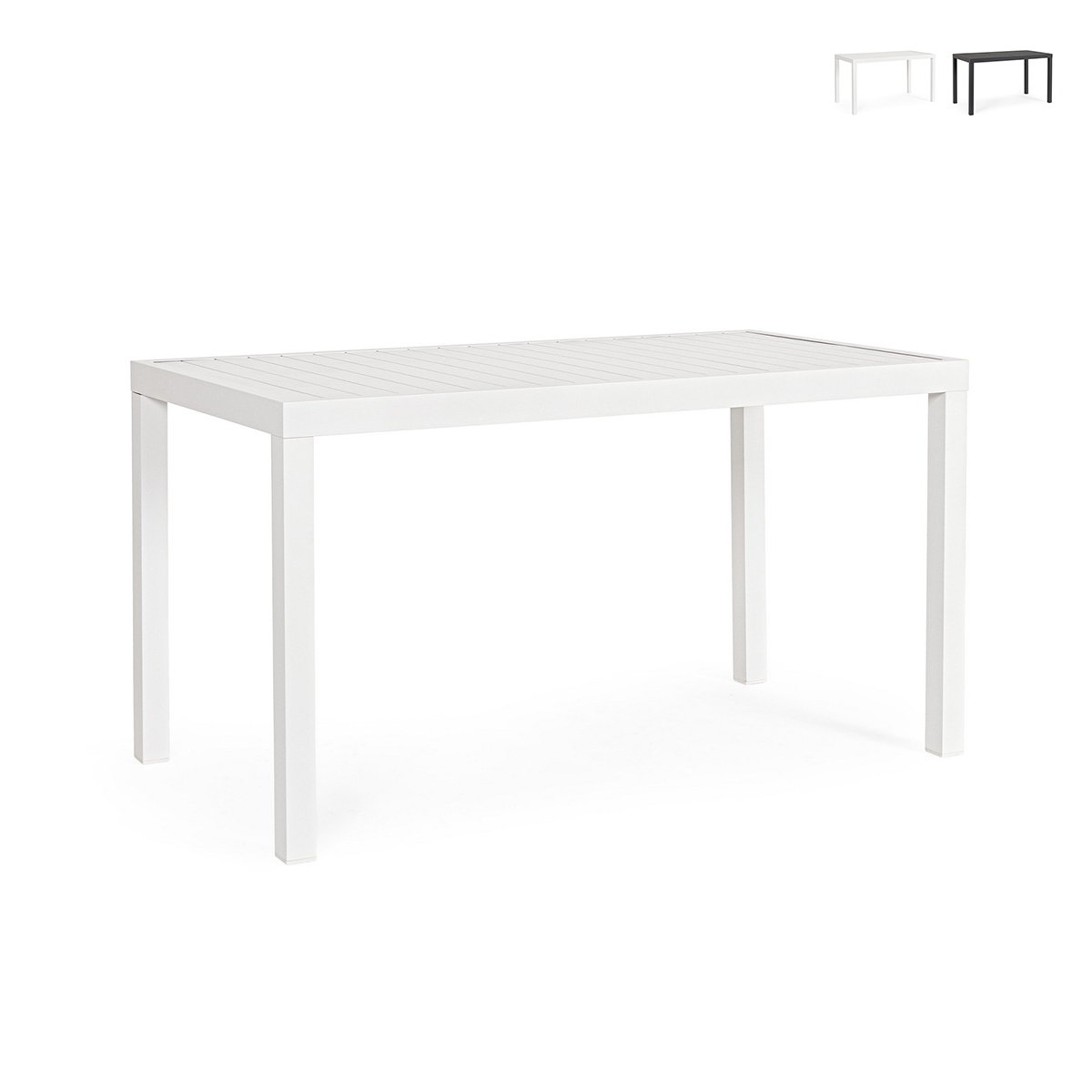Moderne rektangulært udendørsbord 130x68cm i aluminium Bizzotto Hilde Kampagne
