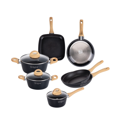 Sæt med 10 non-stick aluminiumsgryder Fuji Kampagne