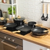 Sæt med 10 non-stick aluminiumsgryder Fuji Valgfri