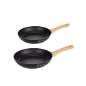 Sæt med 2 sorte non-stick aluminiumpander med træhåndtag Fuji Kampagne